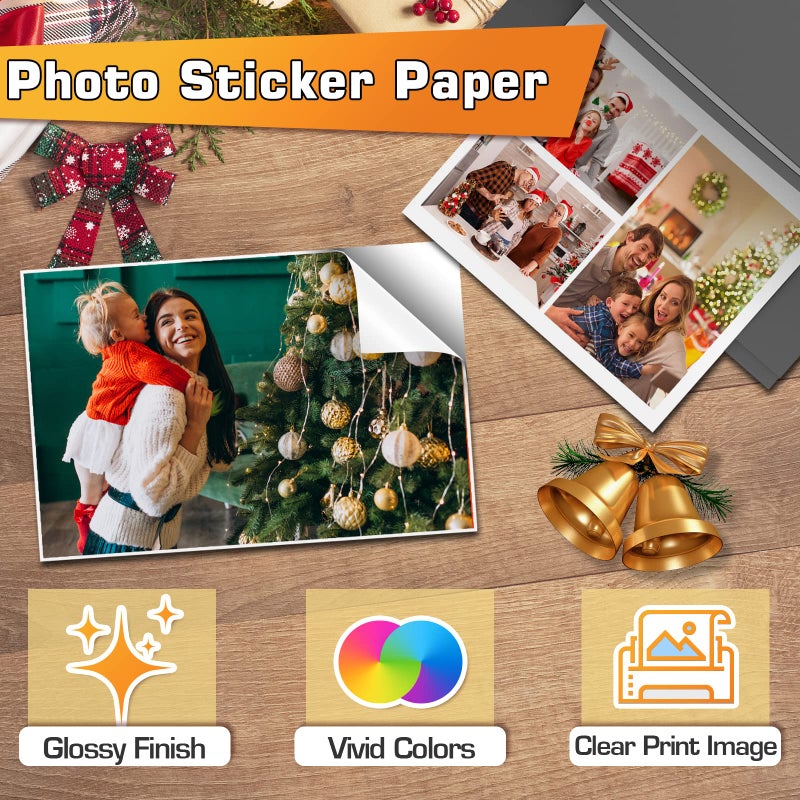 KOALA PAPER (50 Sheets) Koala Glossy Sticker Paper for Inkjet Printer, Printable Sticker Paper White, 8.5x11 Inch Self-Adhesive Photo Sticker Printer Paper - Image 2